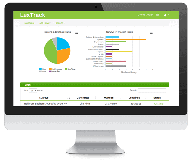 LexTrack dashboard